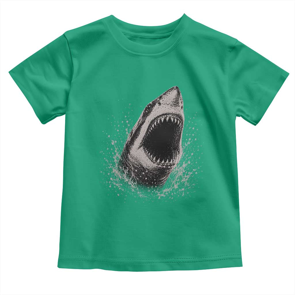 Vintage Great White Shark Jaw Graphic Toddler T Shirt Marine Life Gifts