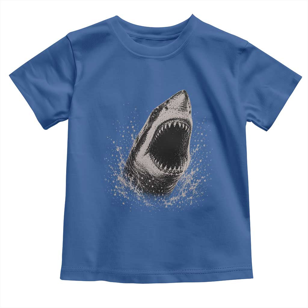Vintage Great White Shark Jaw Graphic Toddler T Shirt Marine Life Gifts