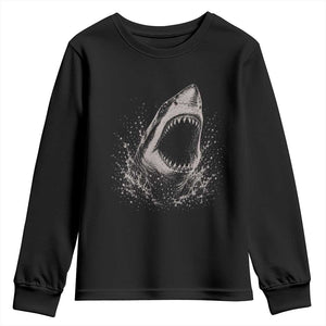 Vintage Great White Shark Jaw Graphic Youth Sweatshirt Marine Life Gifts