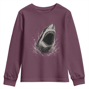 Vintage Great White Shark Jaw Graphic Youth Sweatshirt Marine Life Gifts