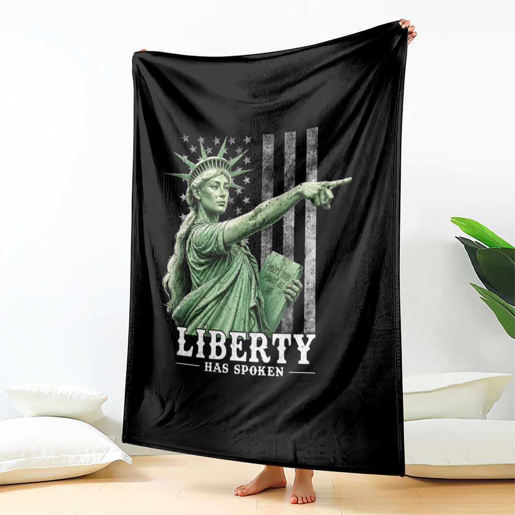 Liberty Has Spoken Throw Blanket Funny Basketball Statue of Liberty Pointing Meme TS11 Print Your Wear