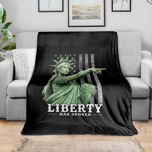 Liberty Has Spoken Throw Blanket Funny Basketball Statue of Liberty Pointing Meme TS11 Print Your Wear