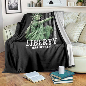 Liberty Has Spoken Throw Blanket Funny Basketball Statue of Liberty Pointing Meme TS11 Print Your Wear