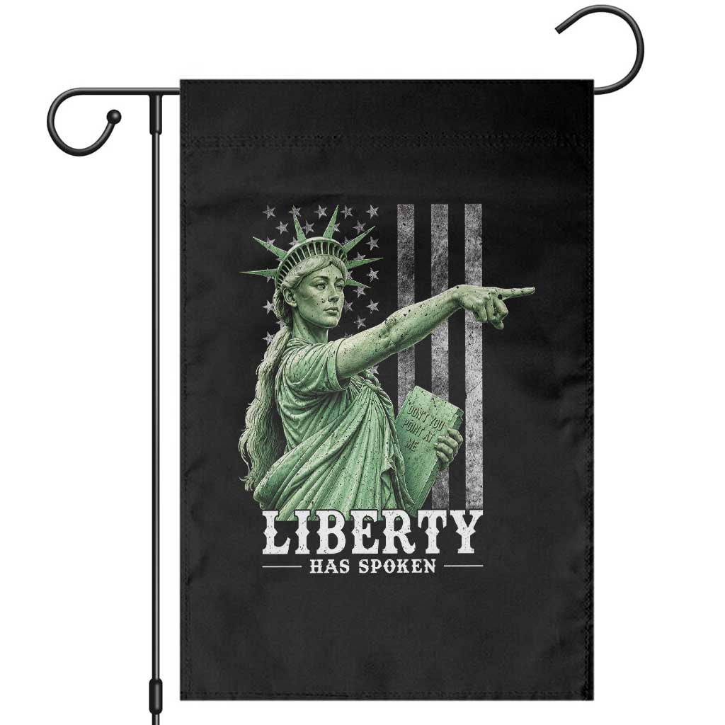 Liberty Has Spoken Garden Flag Funny Basketball Statue of Liberty Pointing Meme TS11 Black Print Your Wear
