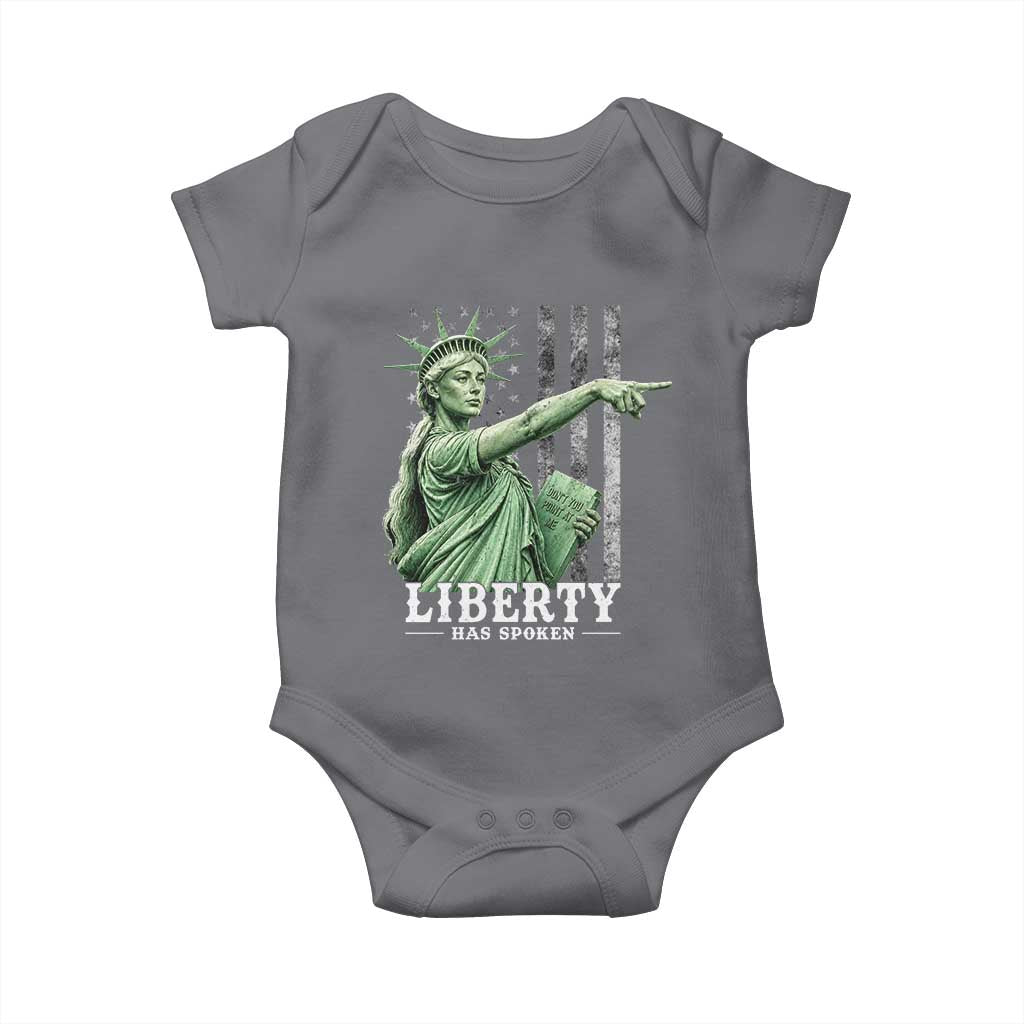 Liberty Has Spoken Baby Onesie Funny Basketball Statue of Liberty Pointing Meme TS11 Charcoal Print Your Wear