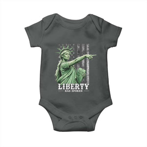 Liberty Has Spoken Baby Onesie Funny Basketball Statue of Liberty Pointing Meme TS11 Dark Heather Print Your Wear