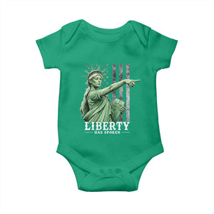Liberty Has Spoken Baby Onesie Funny Basketball Statue of Liberty Pointing Meme TS11 Irish Green Print Your Wear
