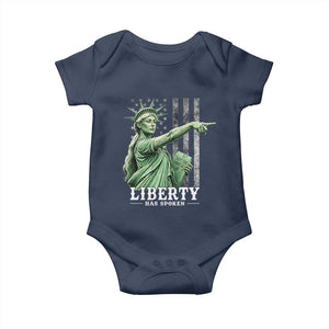 Liberty Has Spoken Baby Onesie Funny Basketball Statue of Liberty Pointing Meme TS11 Navy Print Your Wear