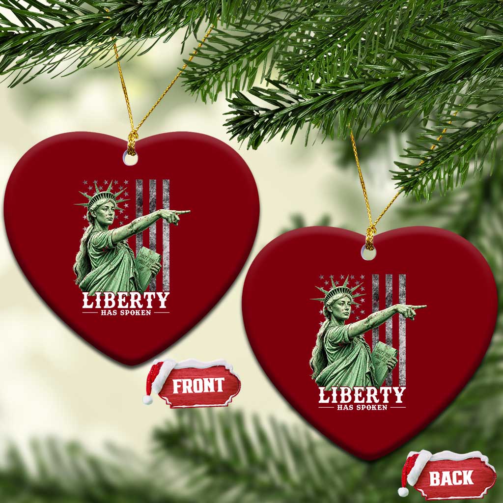 Liberty Has Spoken Ceramic Ornament Funny Basketball Statue of Liberty Pointing Meme TS11 Print Your Wear