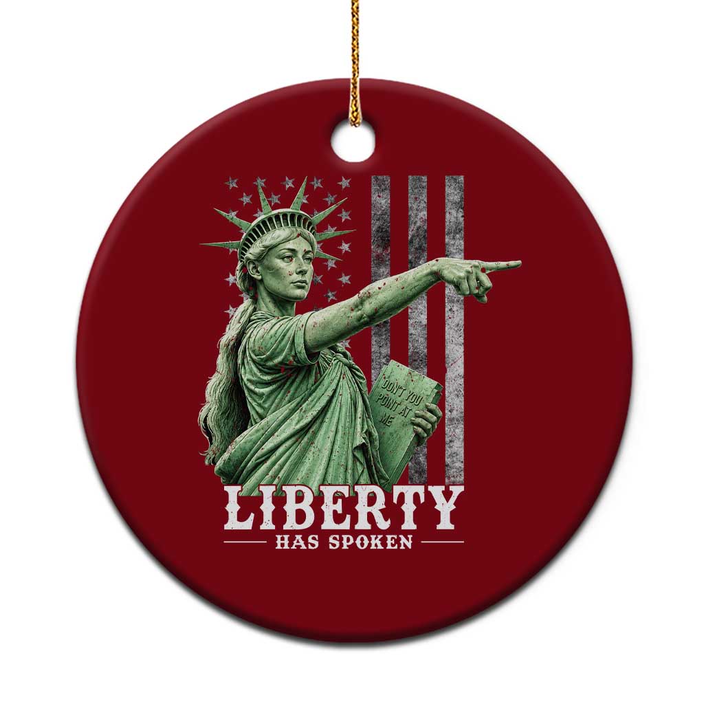 Liberty Has Spoken Ceramic Ornament Funny Basketball Statue of Liberty Pointing Meme TS11 1pc Red Print Your Wear