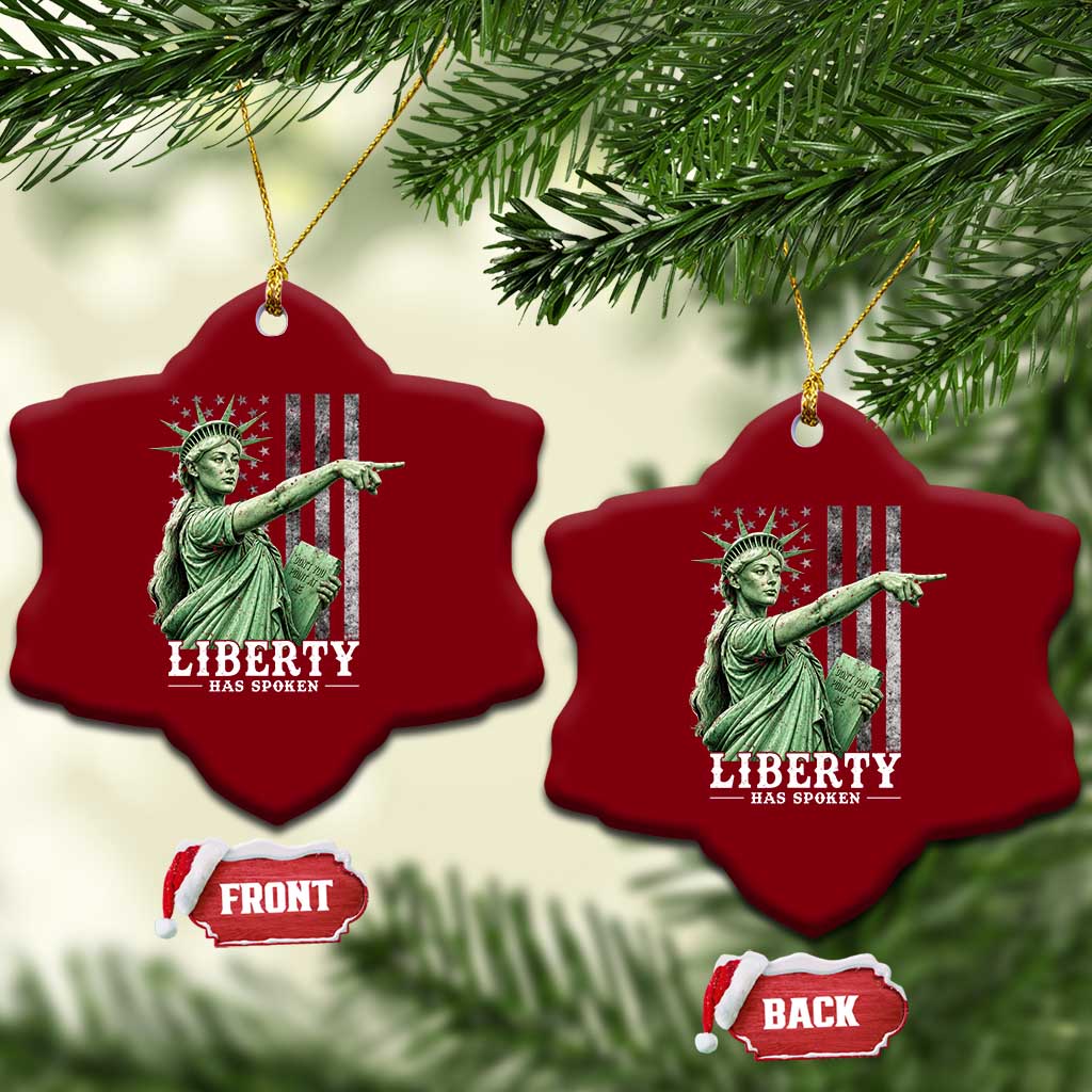 Liberty Has Spoken Ceramic Ornament Funny Basketball Statue of Liberty Pointing Meme TS11 Print Your Wear