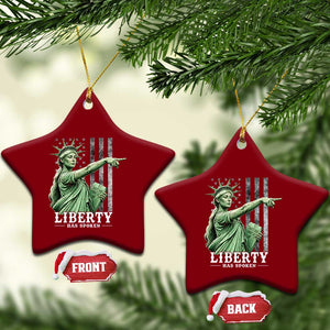 Liberty Has Spoken Ceramic Ornament Funny Basketball Statue of Liberty Pointing Meme TS11 Print Your Wear