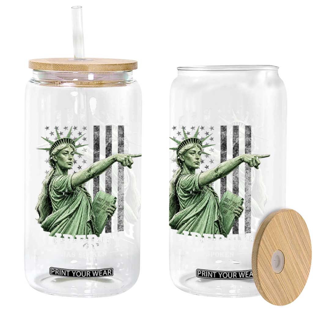 Liberty Has Spoken Glass Can Funny Basketball Statue of Liberty Pointing Meme TS11 Print Your Wear