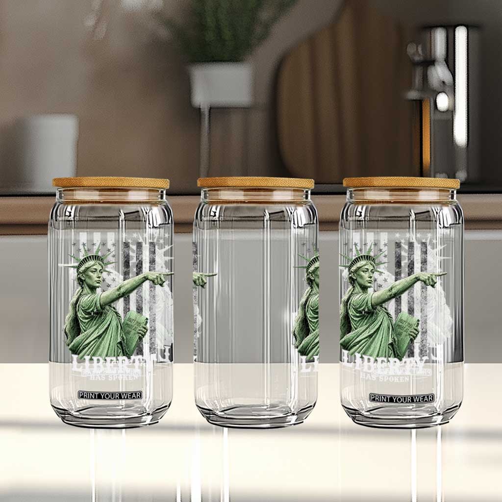 Liberty Has Spoken Glass Can Funny Basketball Statue of Liberty Pointing Meme TS11 Print Your Wear