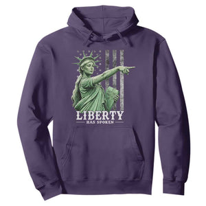 Liberty Has Spoken Hoodie Funny Basketball Statue of Liberty Pointing Meme TS11 S Purple Print Your Wear