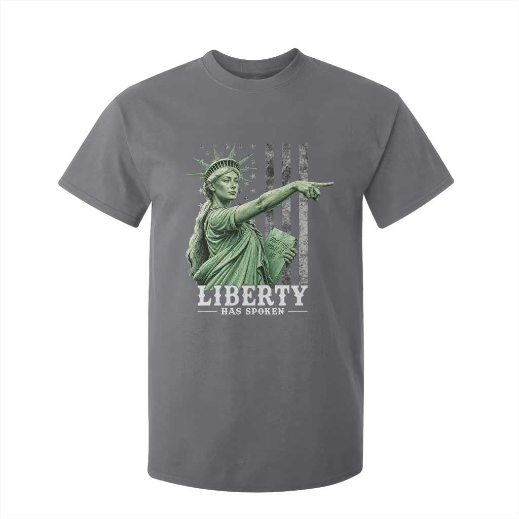 Liberty Has Spoken T Shirt For Kid Funny Basketball Statue of Liberty Pointing Meme TS11 Charcoal Print Your Wear