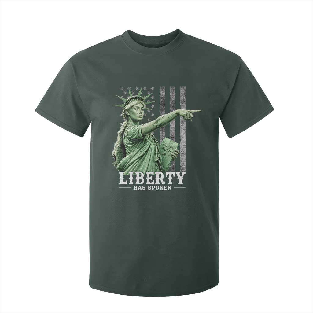 Liberty Has Spoken T Shirt For Kid Funny Basketball Statue of Liberty Pointing Meme TS11 Dark Forest Green Print Your Wear