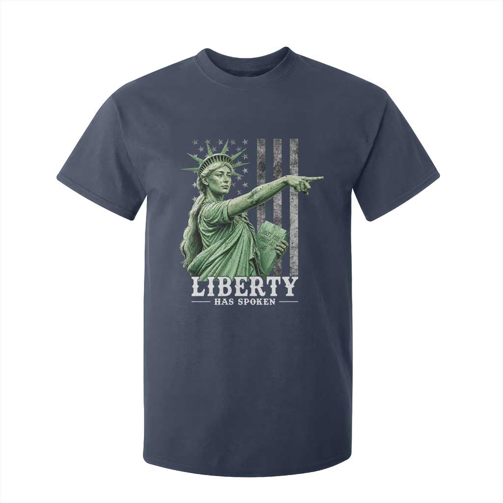 Liberty Has Spoken T Shirt For Kid Funny Basketball Statue of Liberty Pointing Meme TS11 Navy Print Your Wear