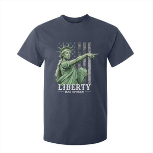 Liberty Has Spoken T Shirt For Kid Funny Basketball Statue of Liberty Pointing Meme TS11 Navy Print Your Wear
