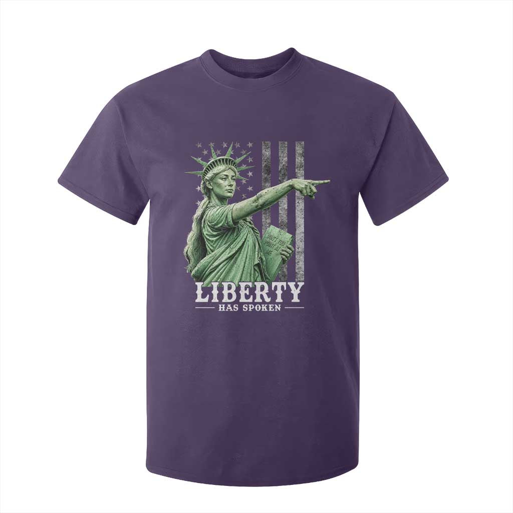 Liberty Has Spoken T Shirt For Kid Funny Basketball Statue of Liberty Pointing Meme TS11 Purple Print Your Wear