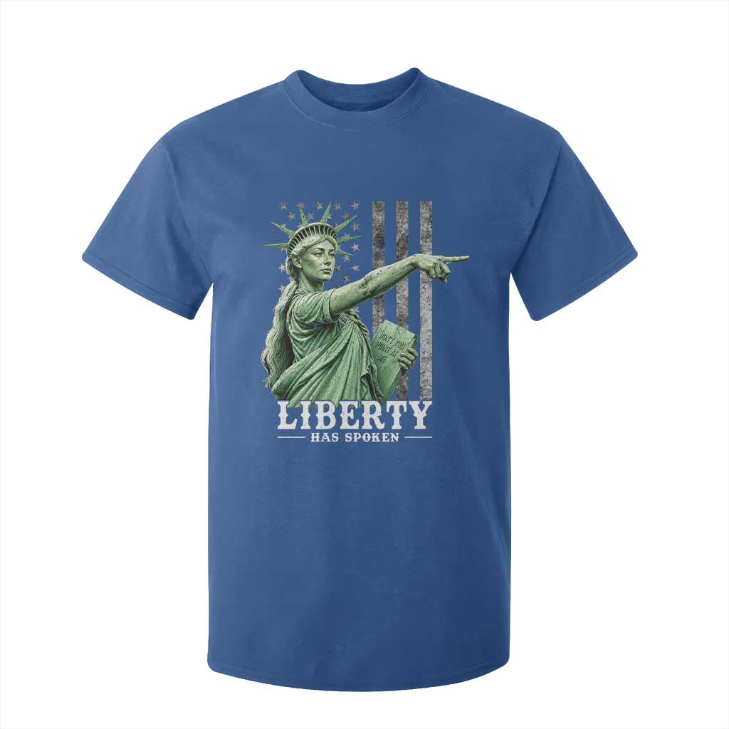 Liberty Has Spoken T Shirt For Kid Funny Basketball Statue of Liberty Pointing Meme TS11 Royal Blue Print Your Wear