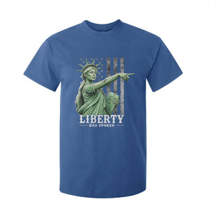 Liberty Has Spoken T Shirt For Kid Funny Basketball Statue of Liberty Pointing Meme TS11 Royal Blue Print Your Wear