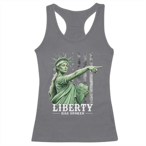 Liberty Has Spoken Racerback Tank Top Funny Basketball Statue of Liberty Pointing Meme TS11 Charcoal Print Your Wear
