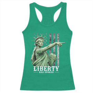 Liberty Has Spoken Racerback Tank Top Funny Basketball Statue of Liberty Pointing Meme TS11 Irish Green Print Your Wear