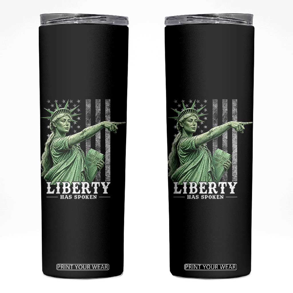 Liberty Has Spoken Skinny Tumbler Funny Basketball Statue of Liberty Pointing Meme TS11 Black Print Your Wear