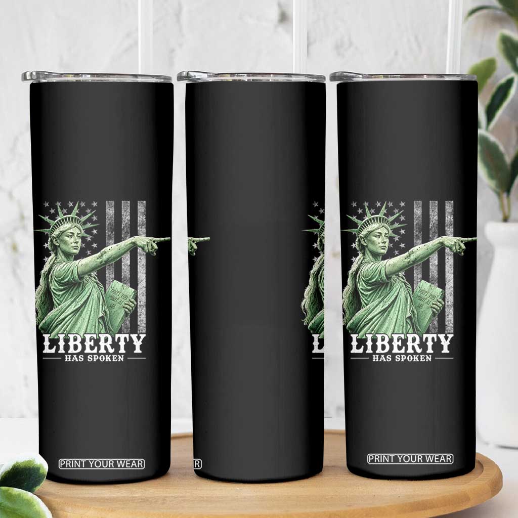 Liberty Has Spoken Skinny Tumbler Funny Basketball Statue of Liberty Pointing Meme TS11 Print Your Wear