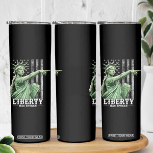 Liberty Has Spoken Skinny Tumbler Funny Basketball Statue of Liberty Pointing Meme TS11 Print Your Wear