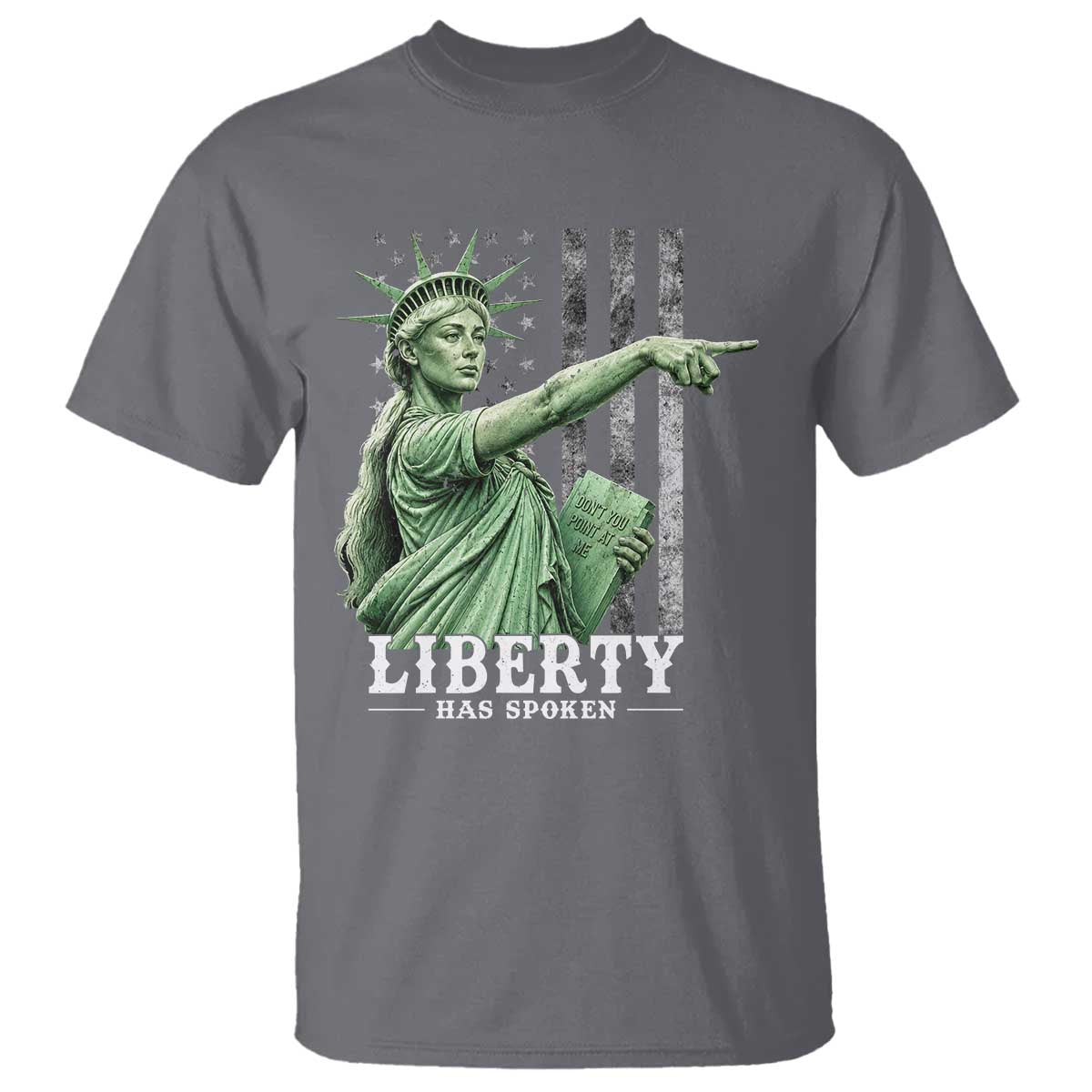 Liberty Has Spoken T Shirt Funny Basketball Statue of Liberty Pointing Meme TS11 Charcoal Print Your Wear
