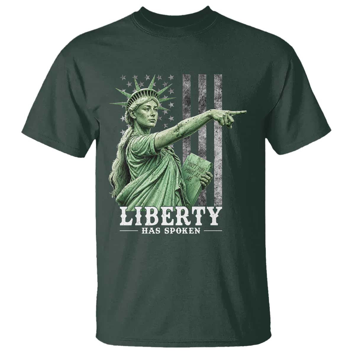 Liberty Has Spoken T Shirt Funny Basketball Statue of Liberty Pointing Meme TS11 Dark Forest Green Print Your Wear
