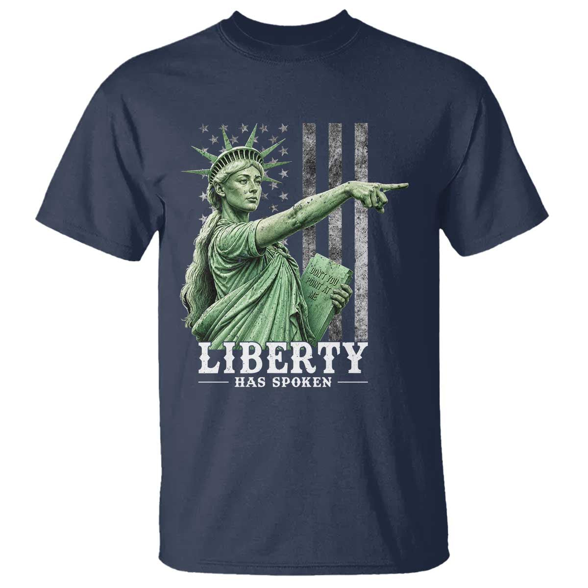 Liberty Has Spoken T Shirt Funny Basketball Statue of Liberty Pointing Meme TS11 Navy Print Your Wear