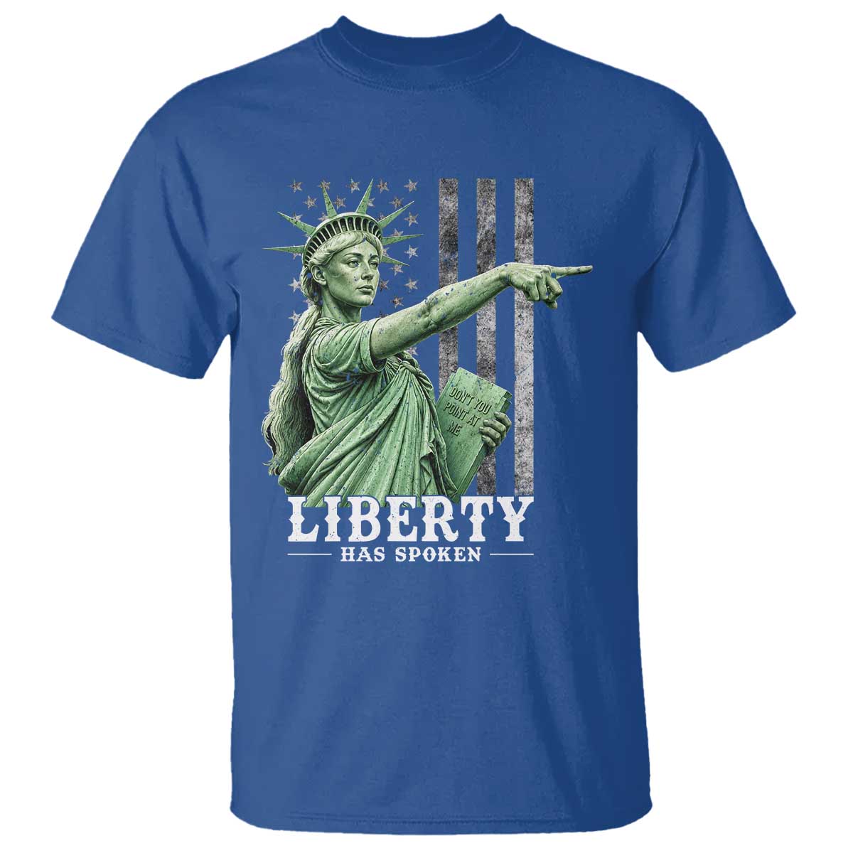 Liberty Has Spoken T Shirt Funny Basketball Statue of Liberty Pointing Meme TS11 Royal Blue Print Your Wear