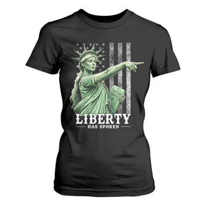 Liberty Has Spoken T Shirt For Women Funny Basketball Statue of Liberty Pointing Meme TS11 Black Print Your Wear