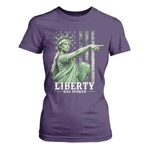 Liberty Has Spoken T Shirt For Women Funny Basketball Statue of Liberty Pointing Meme TS11 Purple Print Your Wear