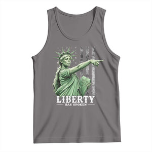 Liberty Has Spoken Tank Top Funny Basketball Statue of Liberty Pointing Meme TS11 Deep Heather Print Your Wear
