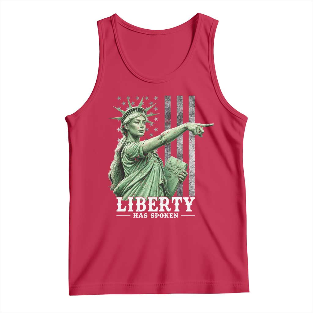 Liberty Has Spoken Tank Top Funny Basketball Statue of Liberty Pointing Meme TS11 Red Print Your Wear