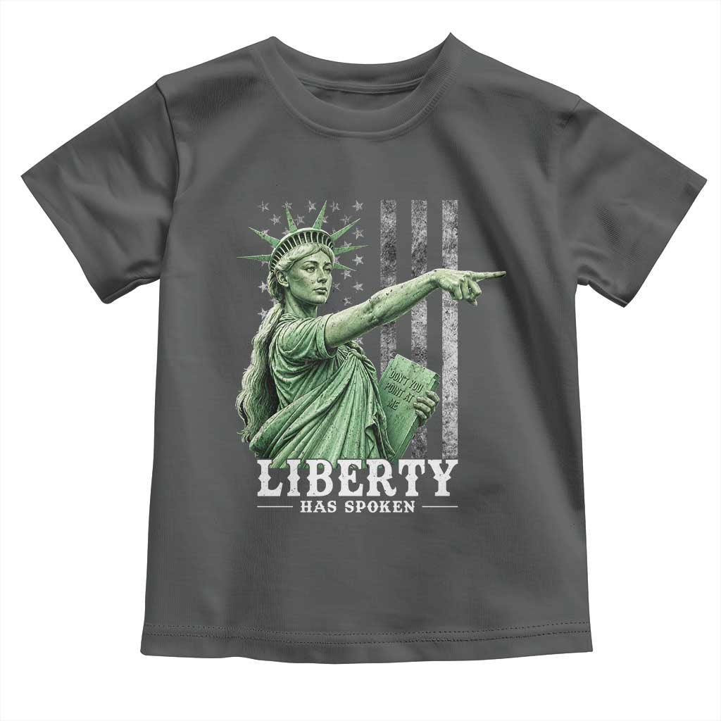 Liberty Has Spoken Toddler T Shirt Funny Basketball Statue of Liberty Pointing Meme TS11 Dark Heather Print Your Wear