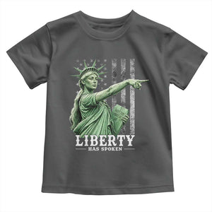 Liberty Has Spoken Toddler T Shirt Funny Basketball Statue of Liberty Pointing Meme TS11 Dark Heather Print Your Wear