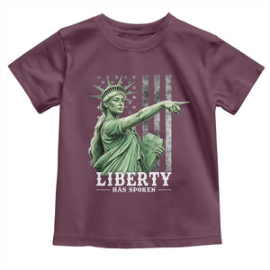 Liberty Has Spoken Toddler T Shirt Funny Basketball Statue of Liberty Pointing Meme TS11 Maroon Print Your Wear