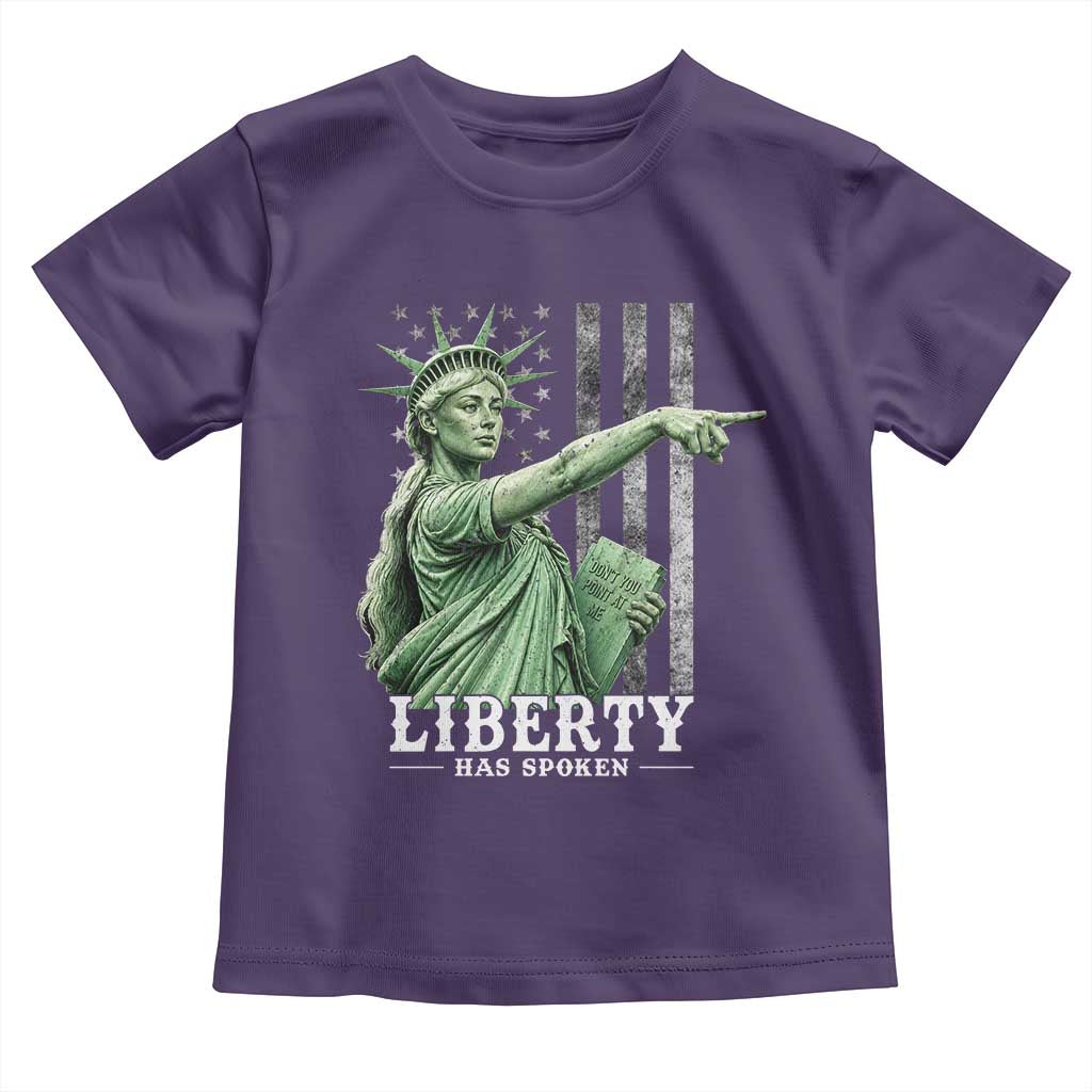 Liberty Has Spoken Toddler T Shirt Funny Basketball Statue of Liberty Pointing Meme TS11 Purple Print Your Wear