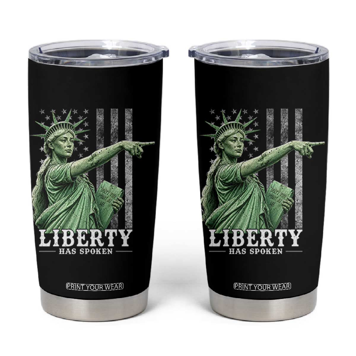 Liberty Has Spoken Tumbler Cup Funny Basketball Statue of Liberty Pointing Meme TS11 Black Print Your Wear