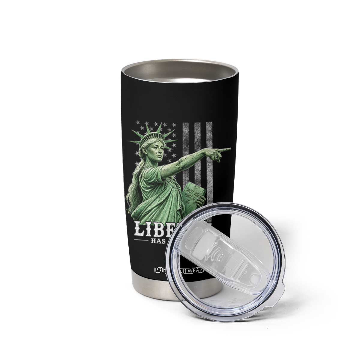 Liberty Has Spoken Tumbler Cup Funny Basketball Statue of Liberty Pointing Meme TS11 Print Your Wear