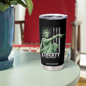 Liberty Has Spoken Tumbler Cup Funny Basketball Statue of Liberty Pointing Meme TS11 Print Your Wear