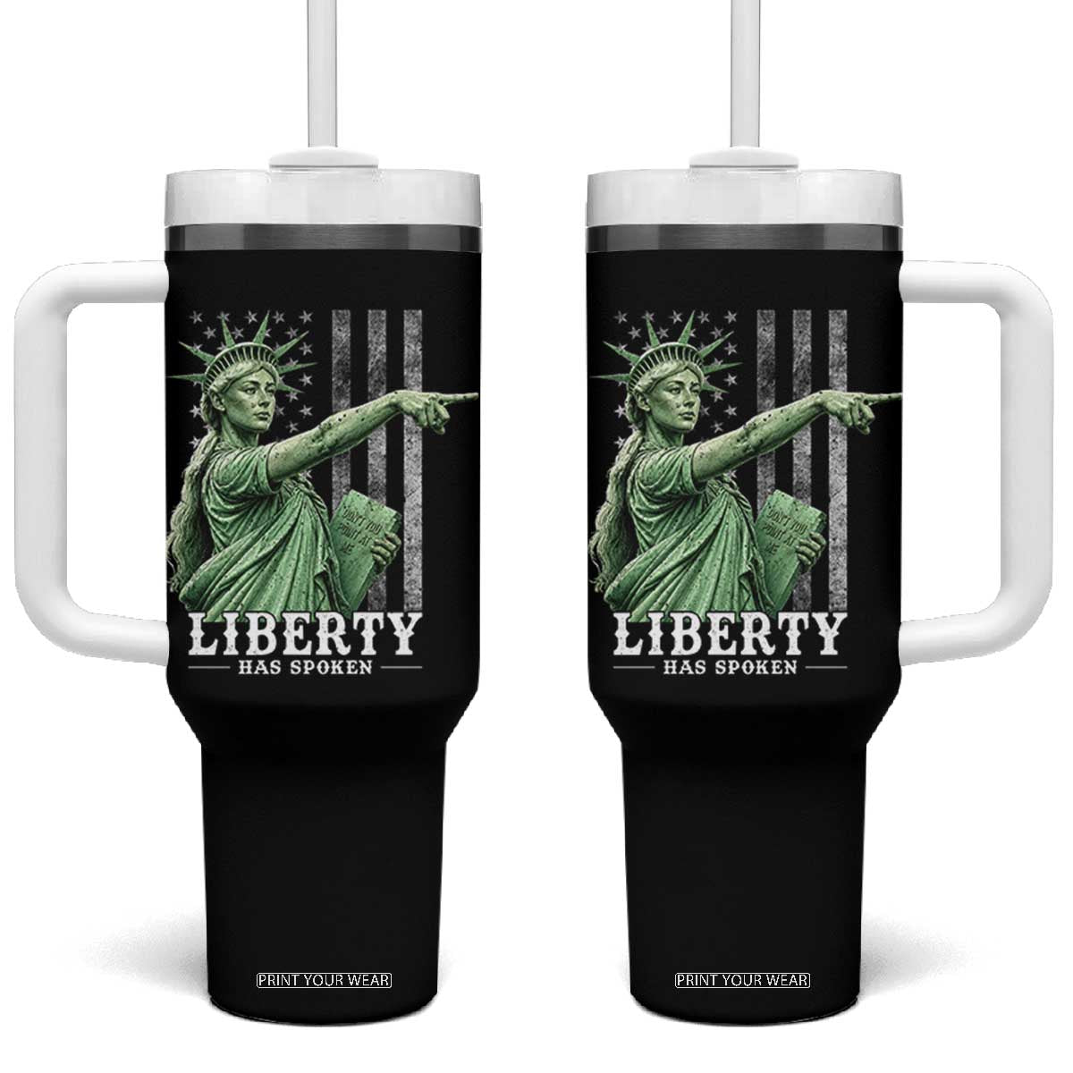 Liberty Has Spoken Tumbler With Handle Funny Basketball Statue of Liberty Pointing Meme TS11 One Size: 40 oz Black Print Your Wear