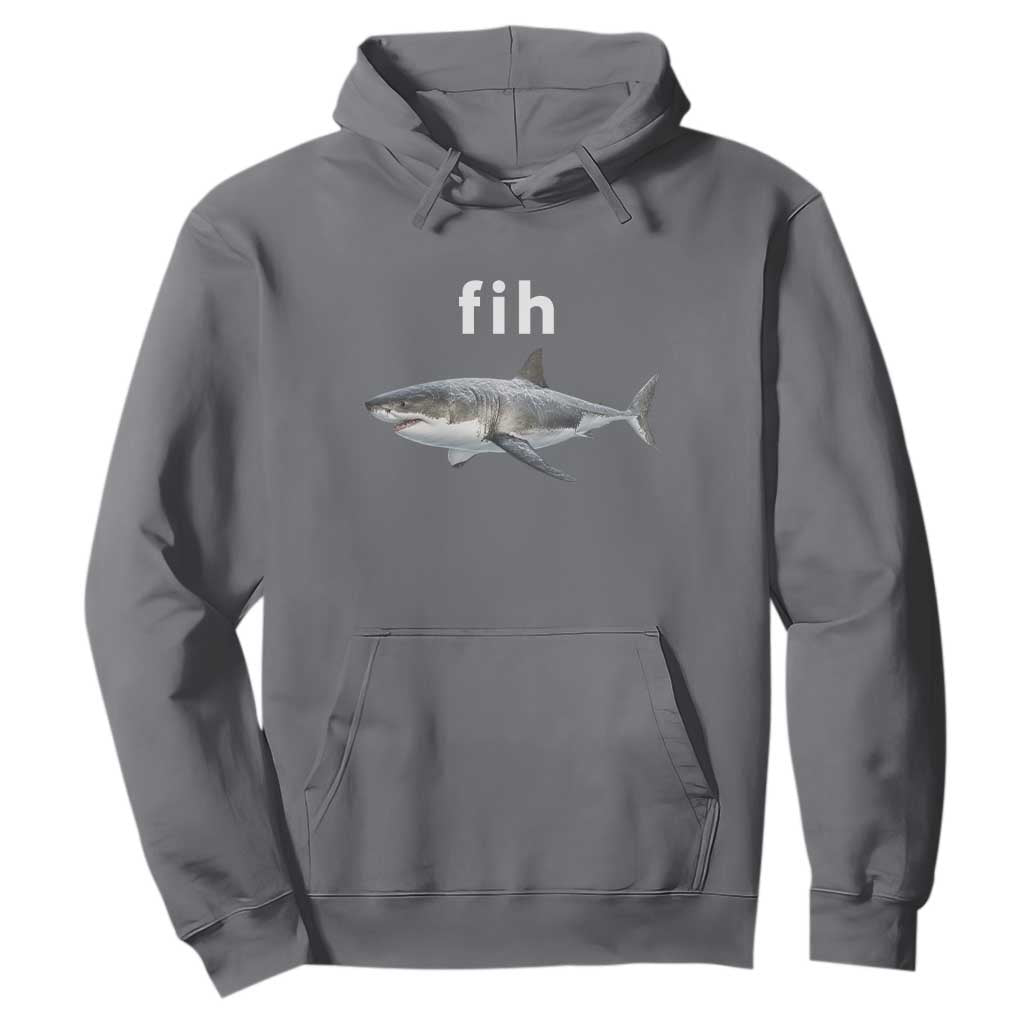 Funny Fih Shark Misspelled Fish Meme Hoodie Great White Shark Lover