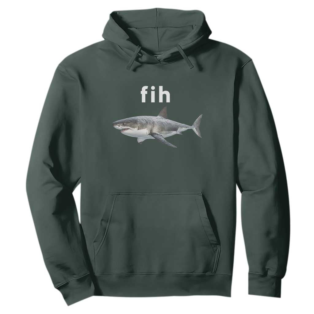 Funny Fih Shark Misspelled Fish Meme Hoodie Great White Shark Lover