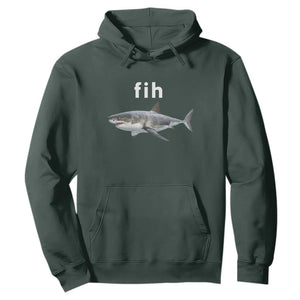 Funny Fih Shark Misspelled Fish Meme Hoodie Great White Shark Lover